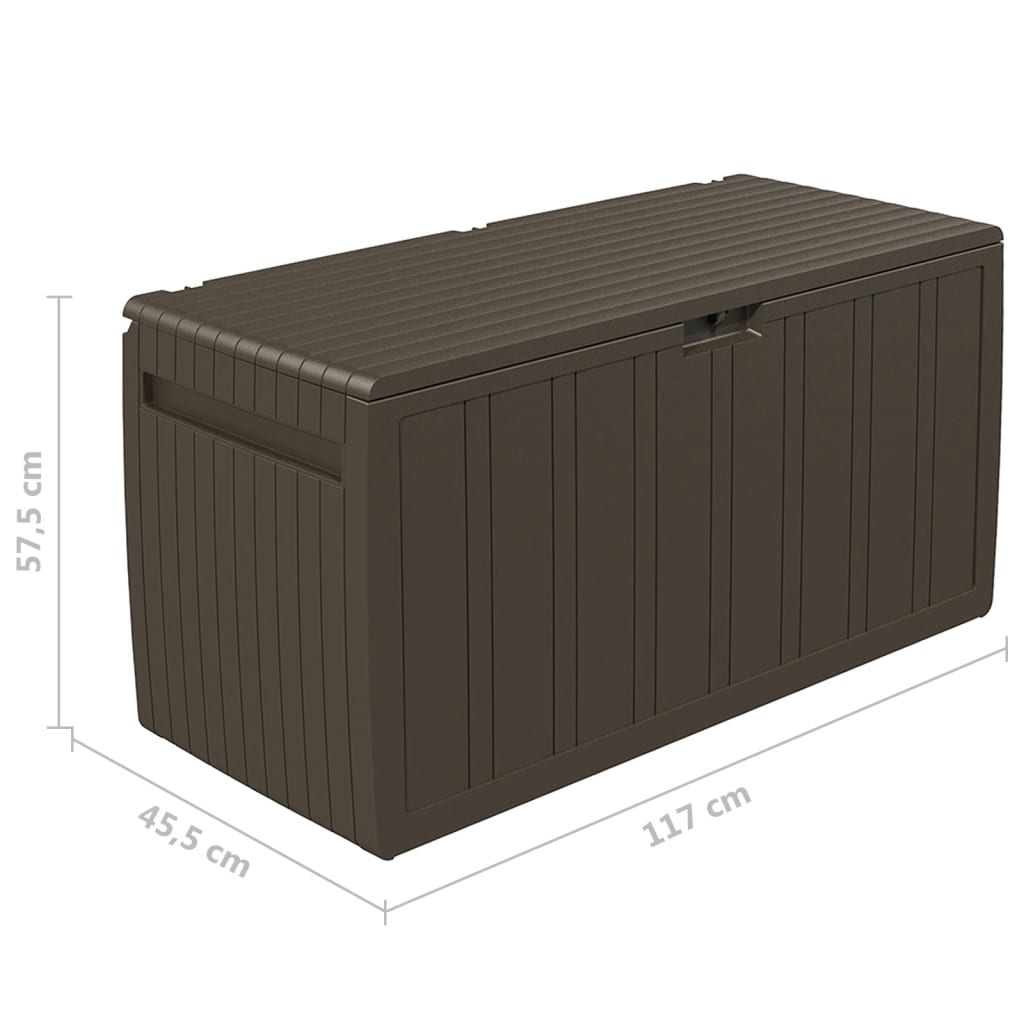 vidaXL Cushion Box Brown 117x45.5x57.5 cm 270 L