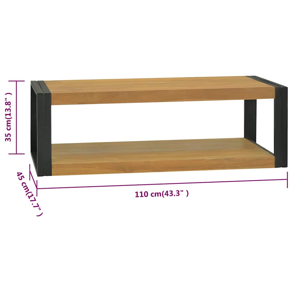 vidaXL Wall-mounted Bathroom Cabinet 110x45x35 cm Solid Wood Teak