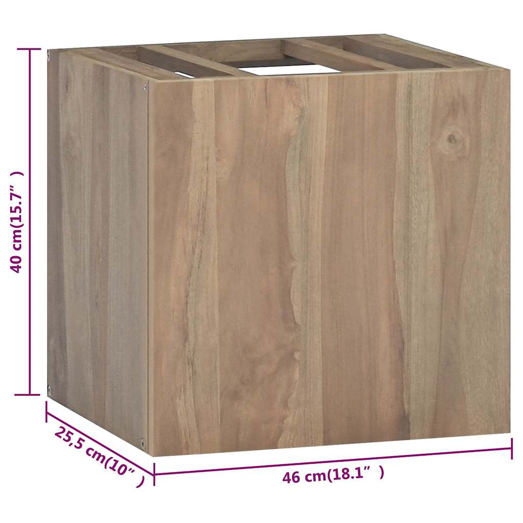 vidaXL Wall-mounted Bathroom Cabinet 46x25,5x40 cm Solid Wood Teak