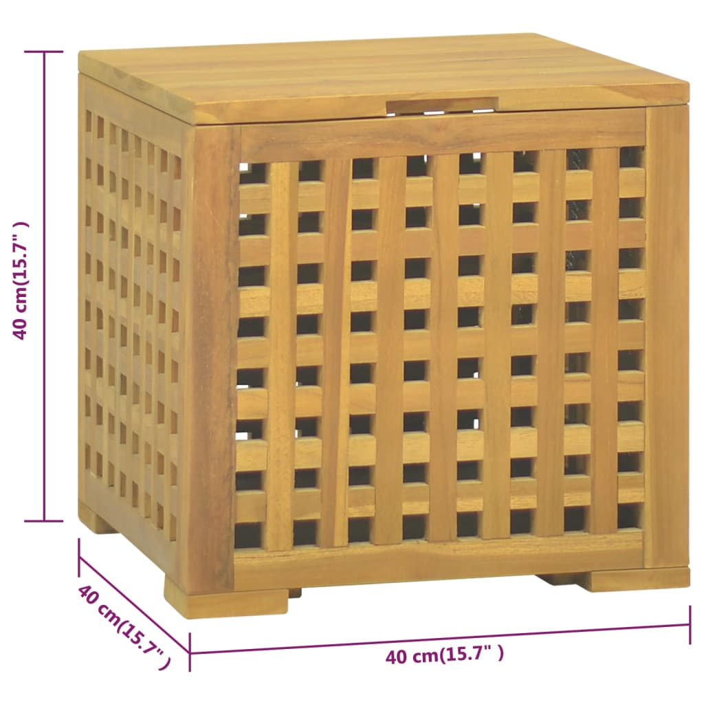 vidaXL Rope Box 40x40x40 cm Solid Wood Teak