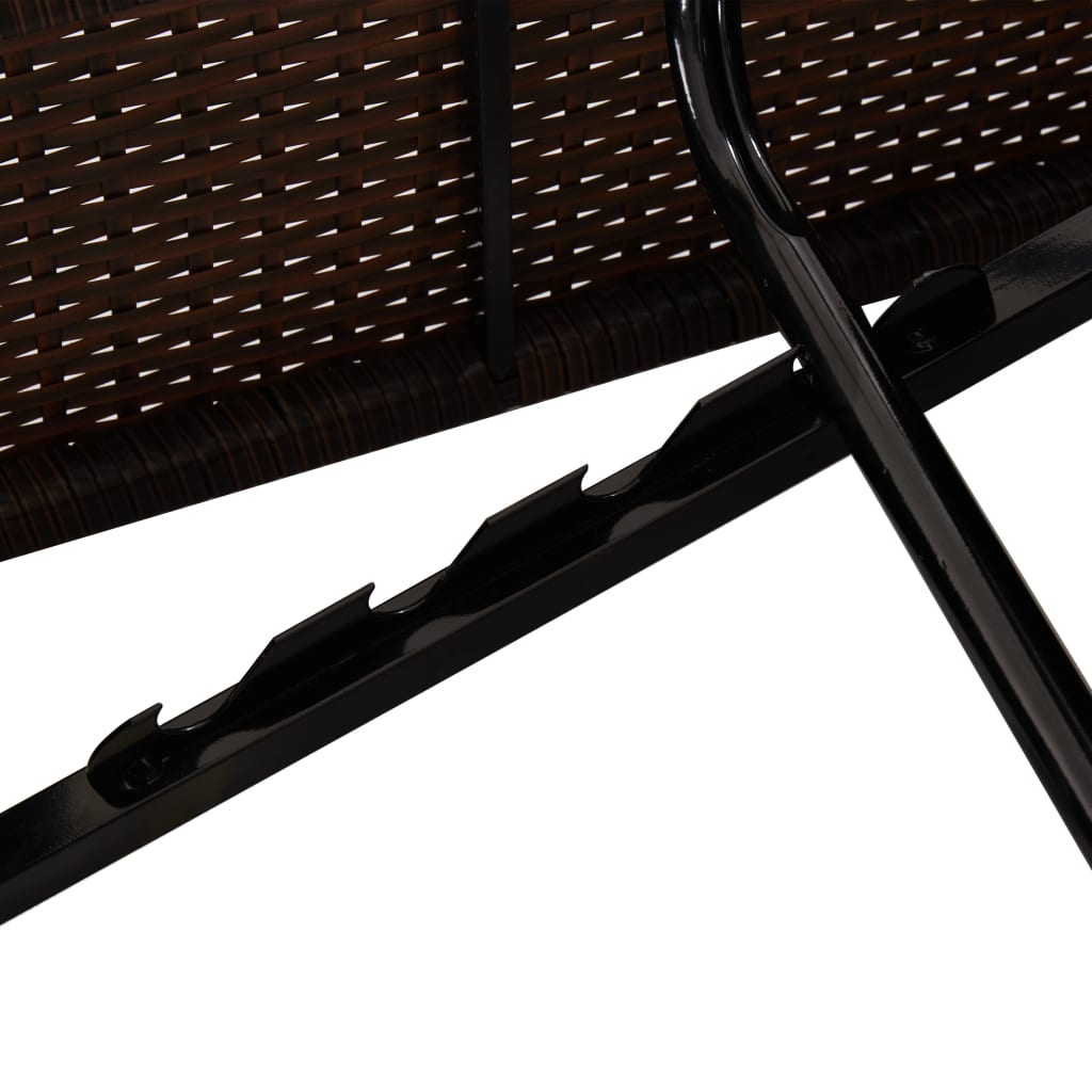 vidaXL Sun Lounger | Brown | PE rattan | Standard | Adjustable Armrests