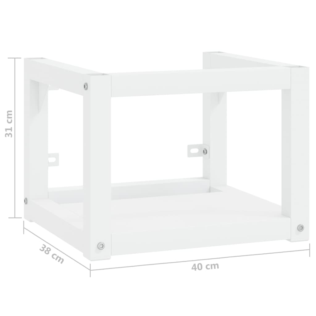 vidaXL Wall-mounted Bathroom Washbasin Frame White 40x38x31 cm Iron