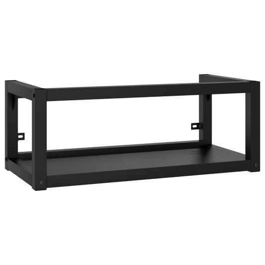 vidaXL Wall-mounted Bathroom Washbasin Frame Black 79x38x31 cm Iron