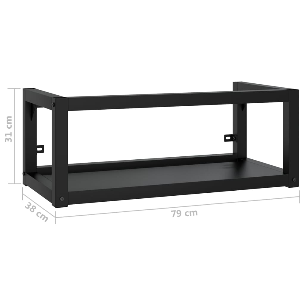 vidaXL Wall-mounted Bathroom Washbasin Frame Black 79x38x31 cm Iron
