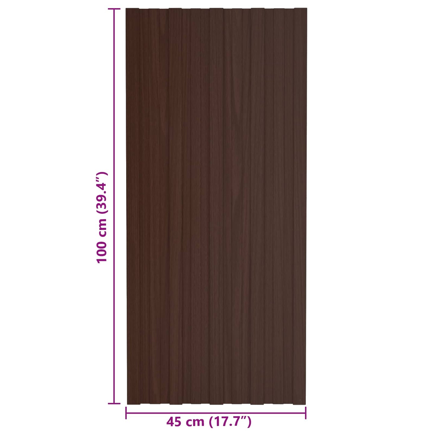 vidaXL Roof Panel 36 pcs Brown 100 x 45 cm Galvanised steel