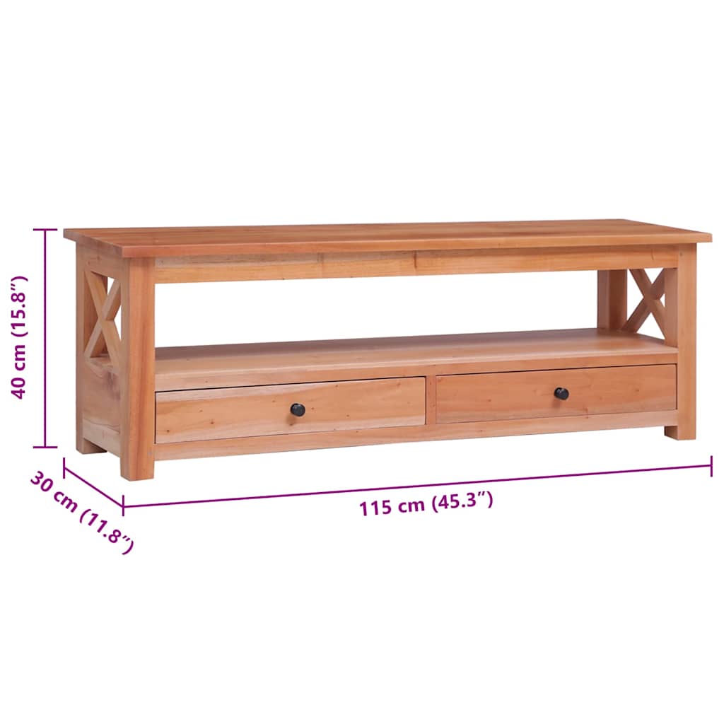 vidaXL TV Cabinet 115x30x40 cm Solid Mahogany Wood