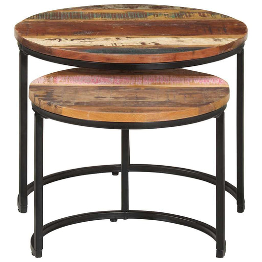 338000 vidaXL Nesting Tables 2 pcs Solid Reclaimed Wood