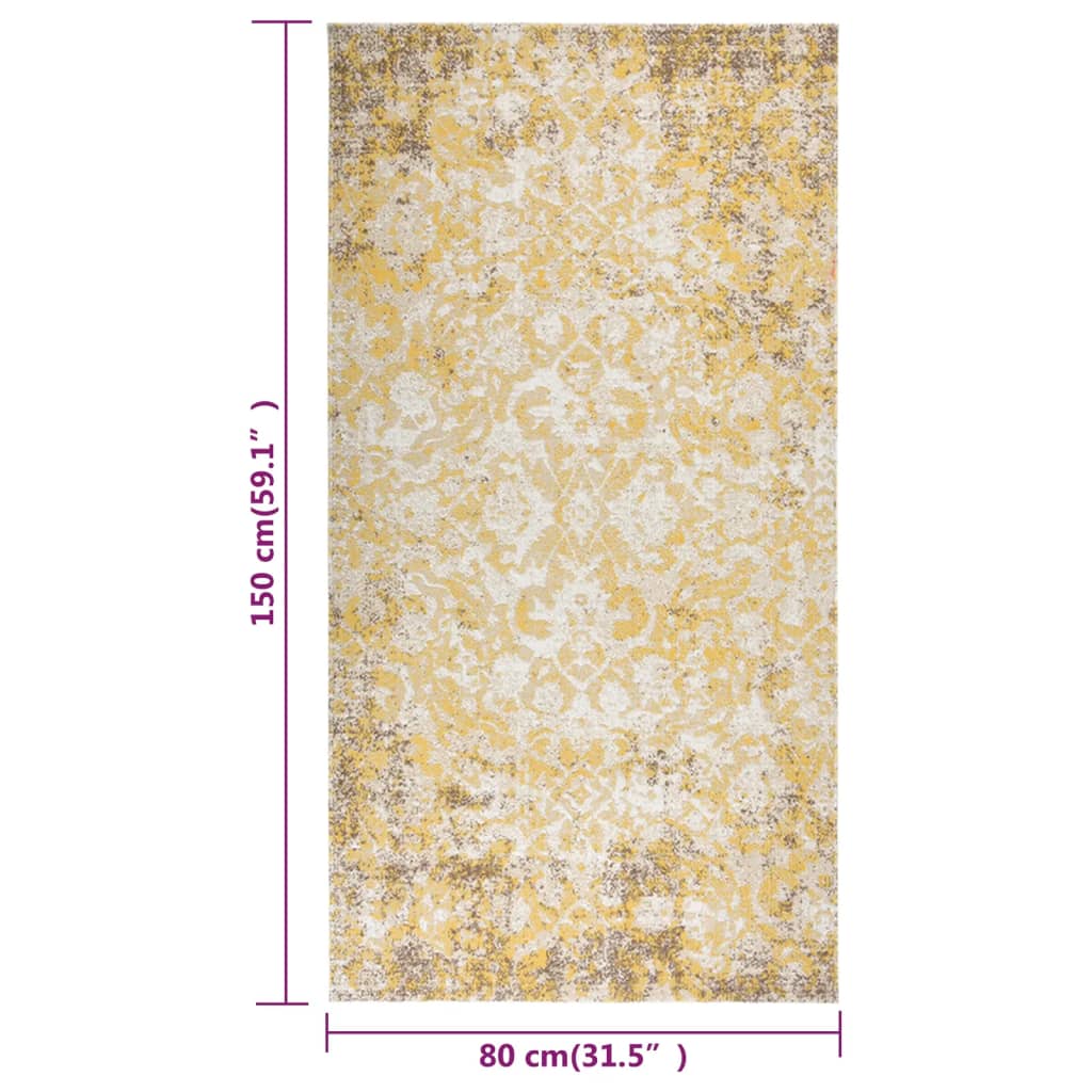 vidaXL Outdoor Rug Flatweave 80x150 cm Yellow
