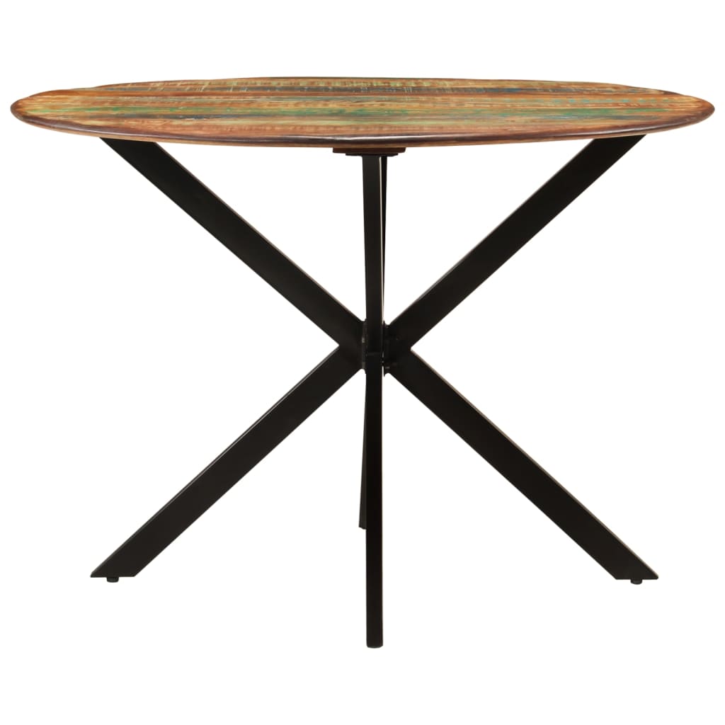 vidaXL Dining Table Ø110x78 cm Solid Wood Reclaimed and Steel