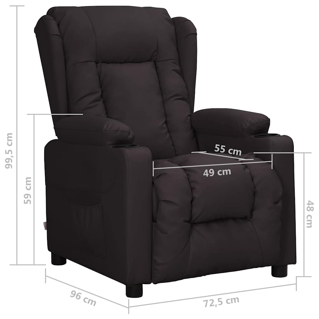 vidaXL Recliner Chair Black Faux Leather