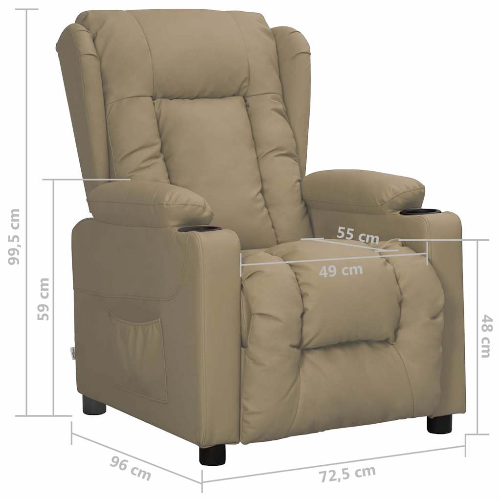 vidaXL Recliner Chair Cappuccino Faux Leather