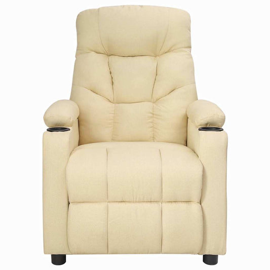 vidaXL Recliner Chair Cream Fabric