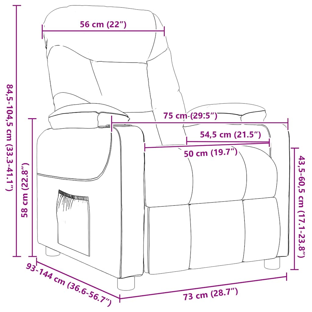 vidaXL Massage Chair Taupe Fabric