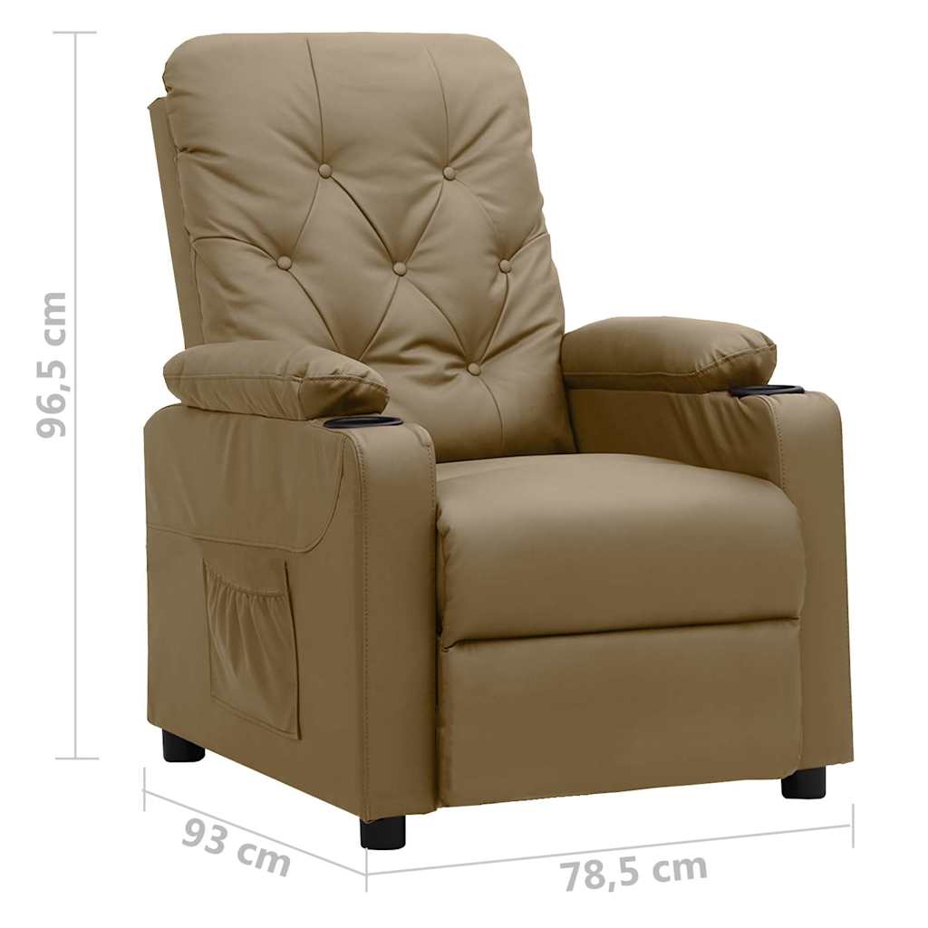 vidaXL Recliner Chair Cappuccino Faux Leather