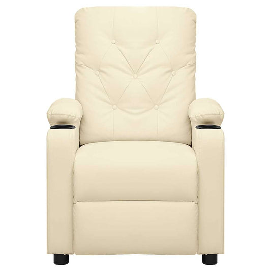 vidaXL Recliner Chair Cream Faux Leather