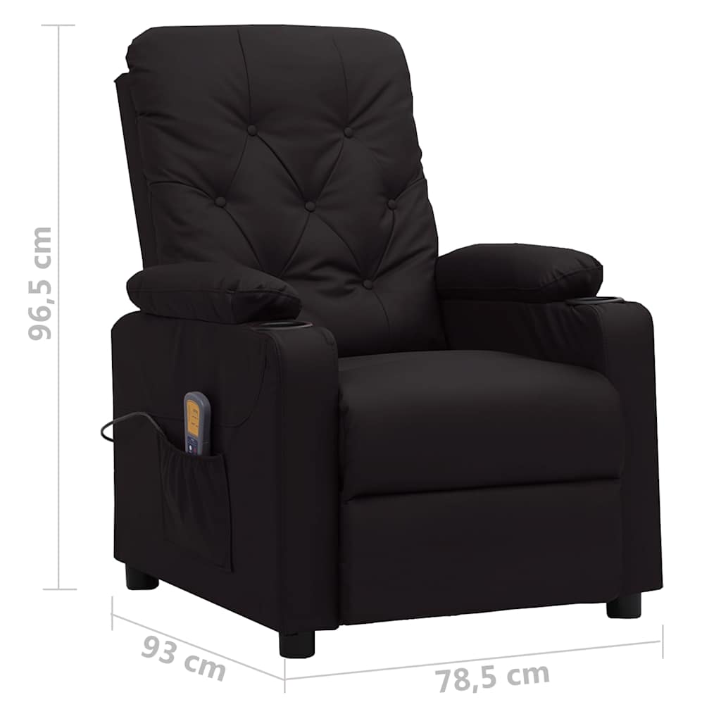 vidaXL Massage Chair Black Faux Leather