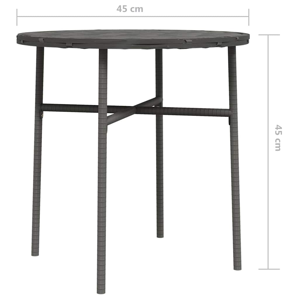 vidaXL Tea Table Grey 45 cm Poly Rattan