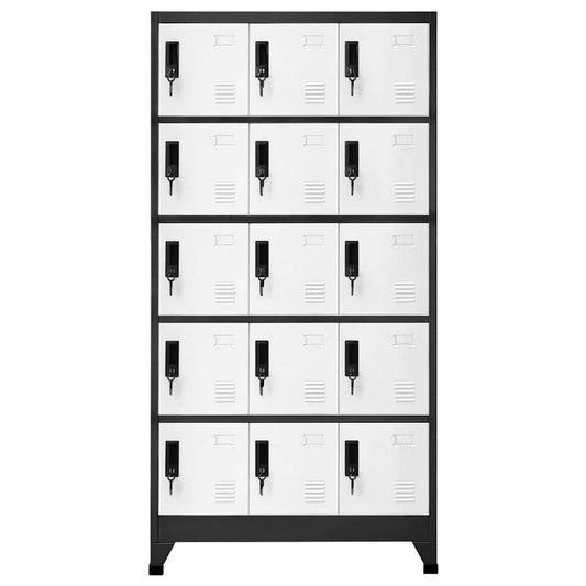 vidaXL Locker Cabinet Anthracite and White 90x40x180 cm Steel