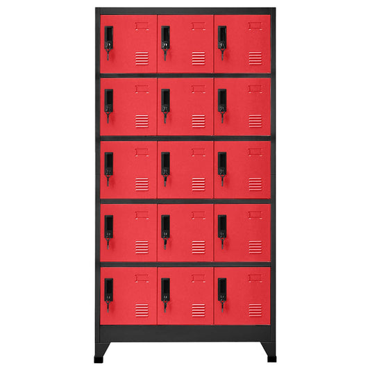 vidaXL Locker Cabinet Anthracite and Red 90x40x180 cm Steel