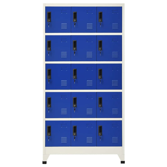 vidaXL Locker Cabinet Grey and Blue 90x40x180 cm Steel