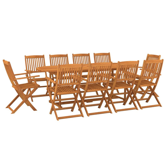 vidaXL Dining Set | Brown | Solid Acacia Wood | Large | Foldable | Dining Set