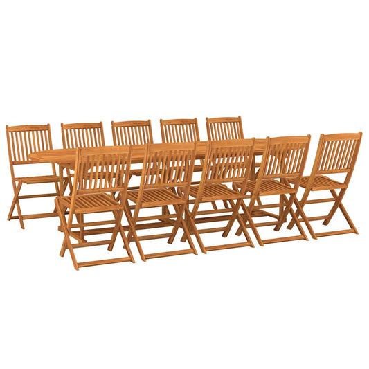 vidaXL Dining Set | Wood | Solid Acacia Wood | Large | Foldable