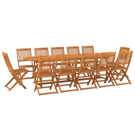 vidaXL Dining Set | Brown | Solid Acacia Wood | Large | Collapsible