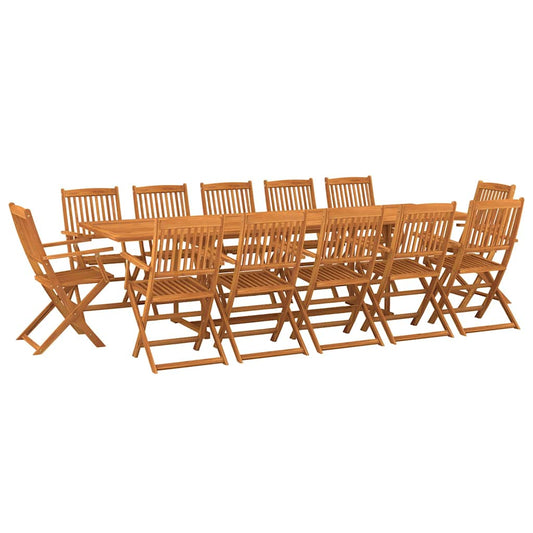 vidaXL 13 Piece Garden Dining Set 280x90x75 cm Solid Wood Acacia