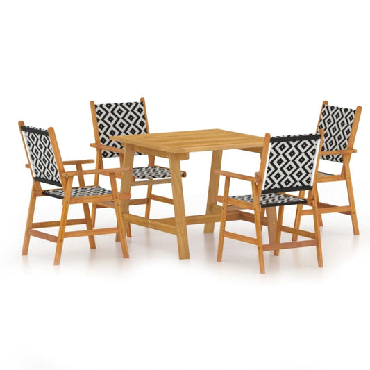 vidaXL Garden Dining Set | Acacia Brown | Solid Acacia wood, Poly rattan