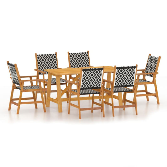 vidaXL Garden Dining Set | Brown | Solid acacia wood | Large | Durable