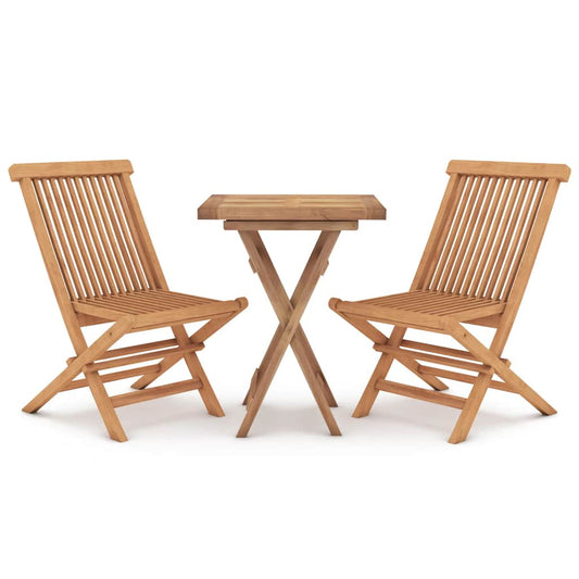 vidaXL 3 Piece Garden Dining Set Solid Wood Teak