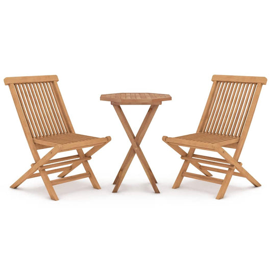 vidaXL Garden Dining Set | Teak | Solid teak wood | Compact | Foldable