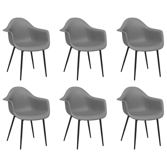vidaXL Dining Chairs 6 pcs Grey PP