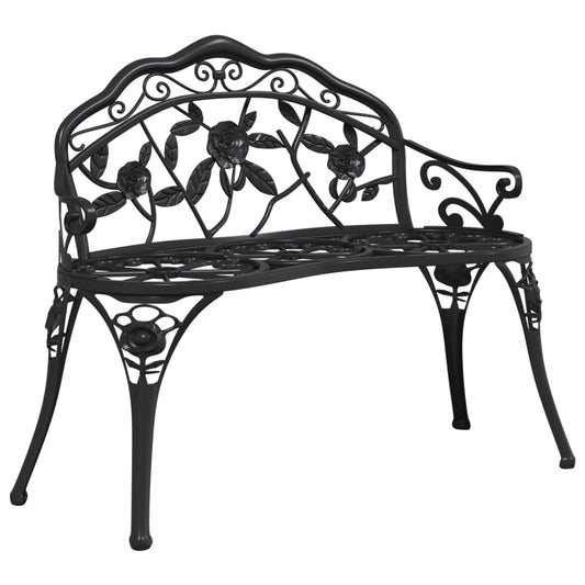 vidaXL Garden Bench | Black | Cast Aluminium, Cast Iron | Medium