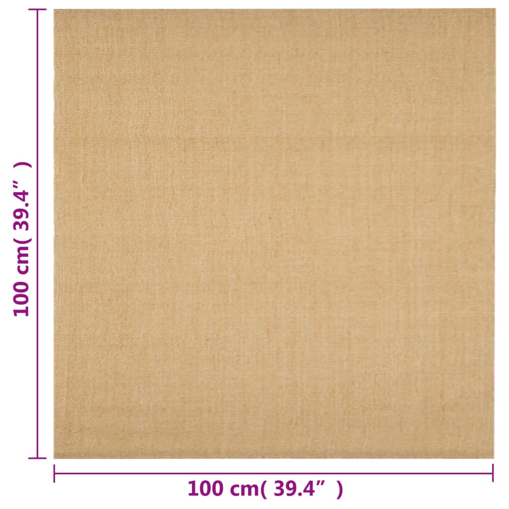 vidaXL Rug Natural Sisal 100x100 cm