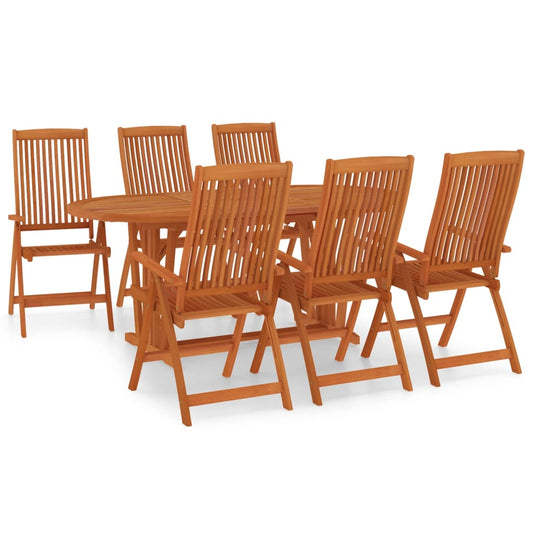 vidaXL Garden Dining Set | Reddish-brown | Solid eucalyptus wood | Large