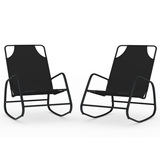 vidaXL Sun Lounger | Set of 2 | Black | Powder-coated steel, textilene