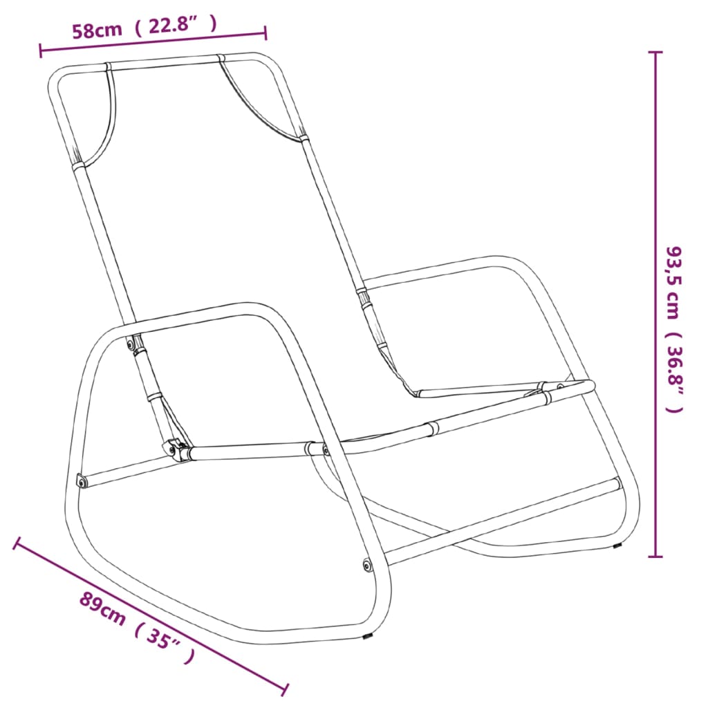 vidaXL Sun Lounger | Set of 2 | Grey | Powder-coated steel, textilene | Standard