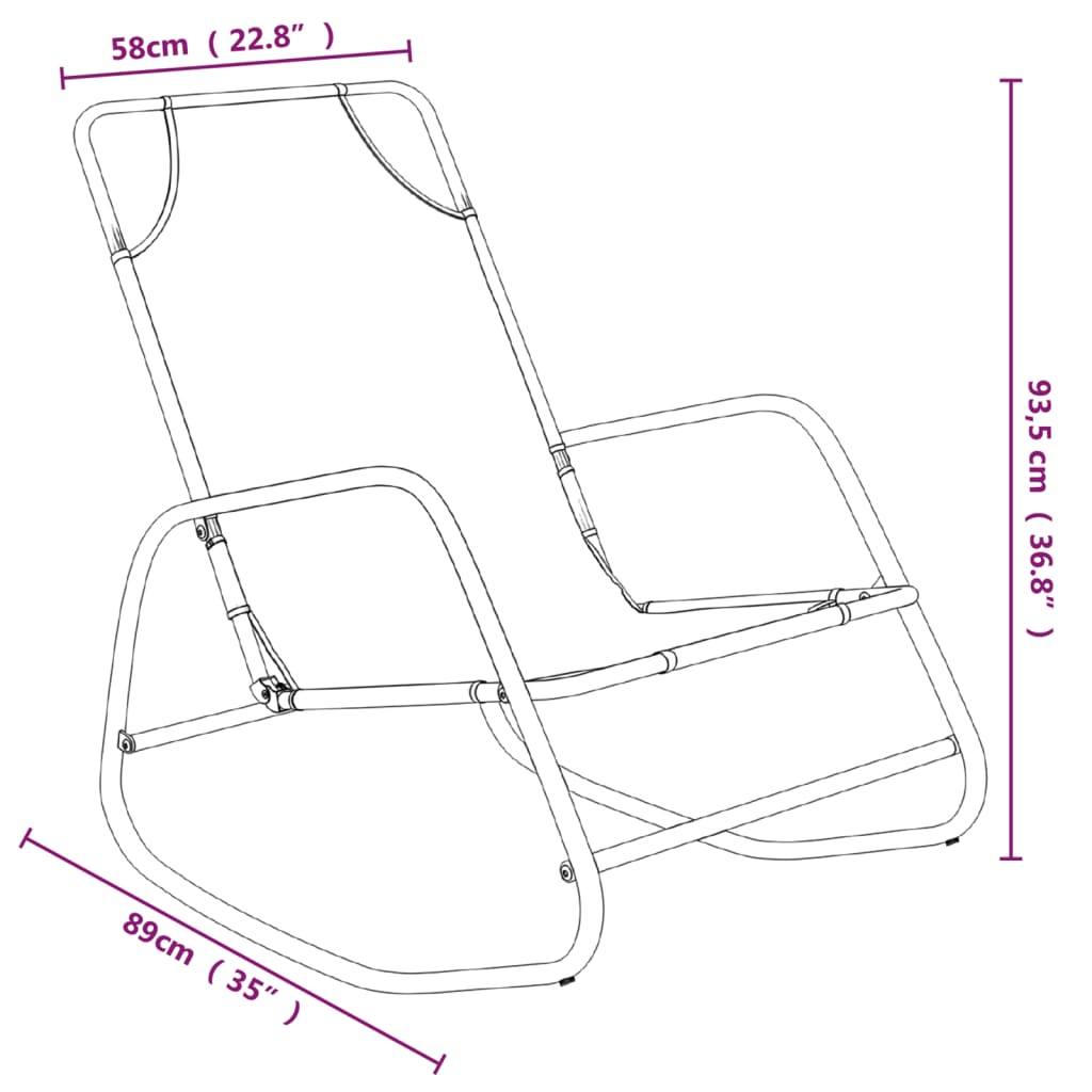 vidaXL Sun Lounger | Set of 2 | Green | Powder-coated steel, Textilene