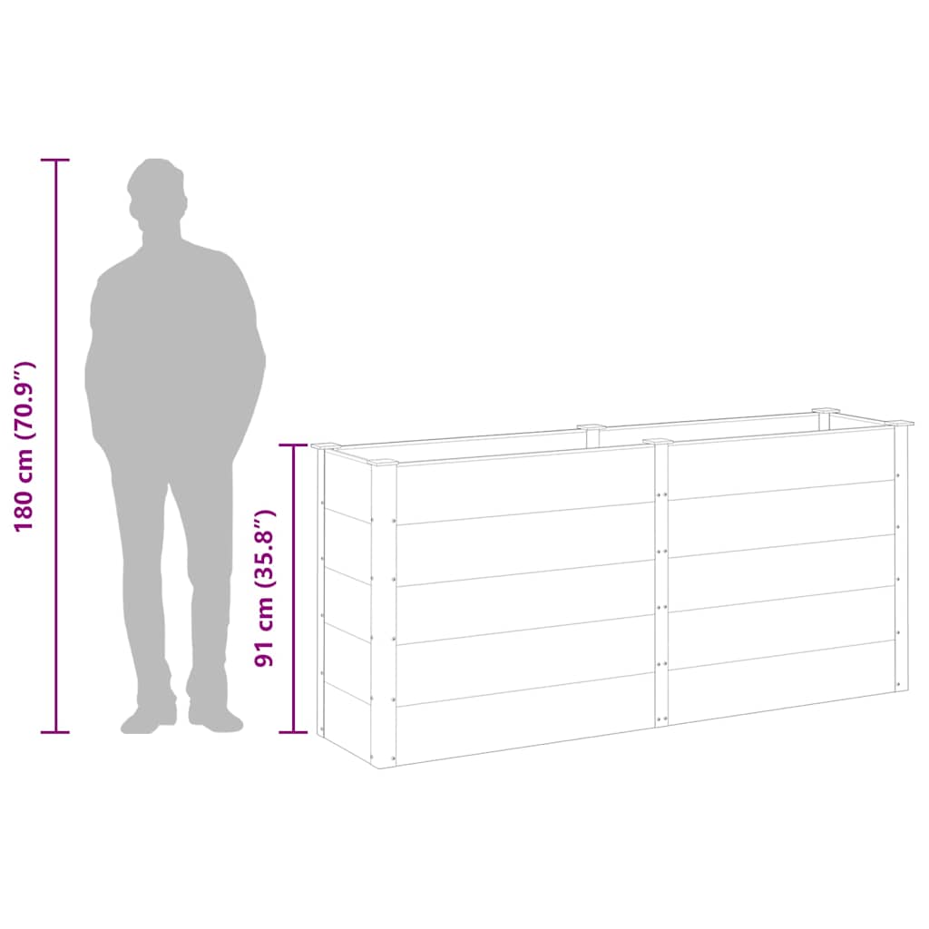 vidaXL Garden Raised Bed 200x50x91 cm WPC Grey