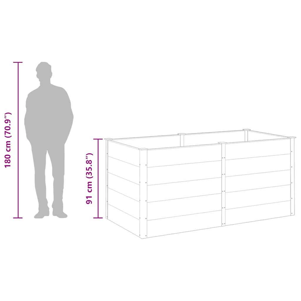 vidaXL Garden Raised Bed 200x100x91 cm WPC Grey