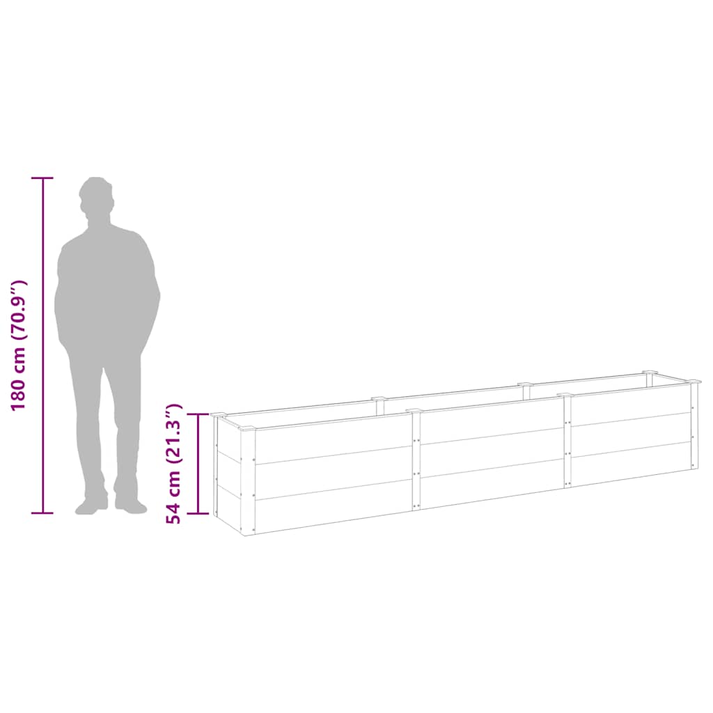 vidaXL Garden Raised Bed 300x50x54 cm WPC Grey