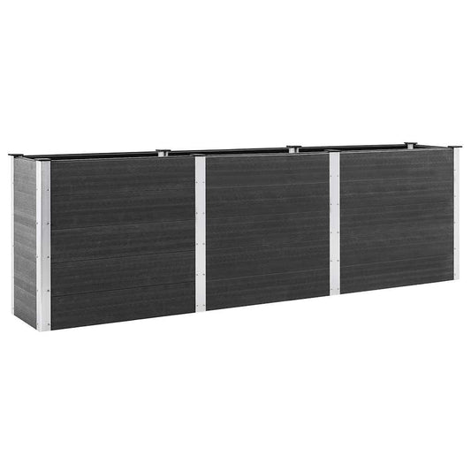 vidaXL Garden Raised Bed Grey 300x50x91 cm WPC