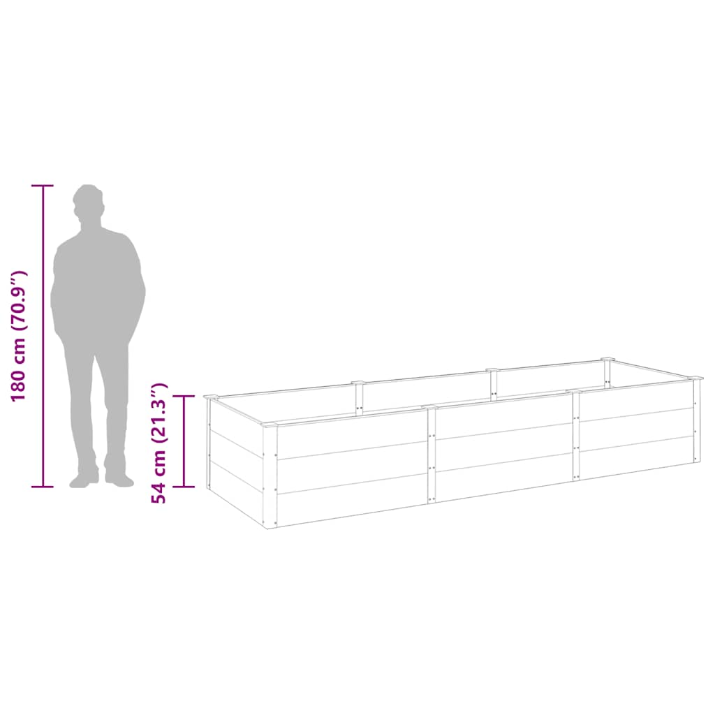 vidaXL Garden Raised Bed Grey 300x100x54 cm WPC