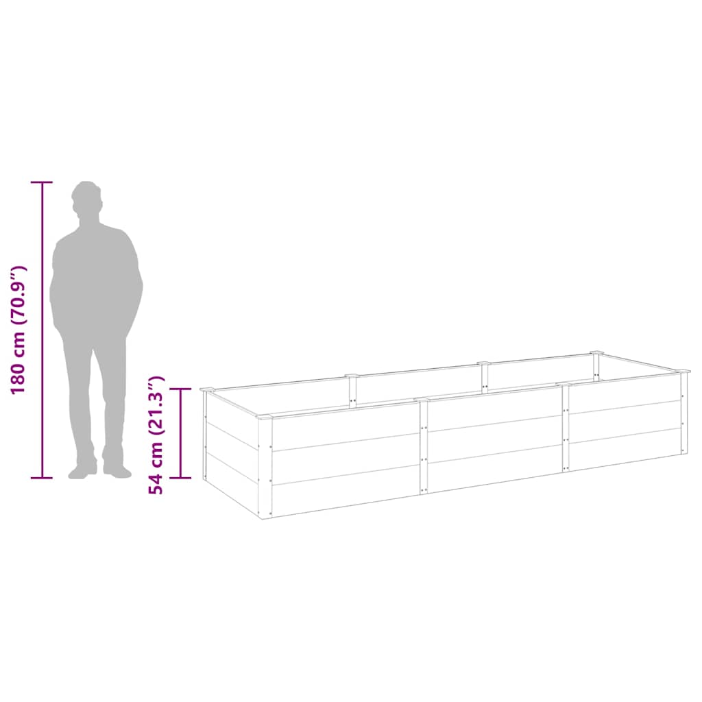 vidaXL Garden Raised Bed Grey 300x100x54 cm WPC