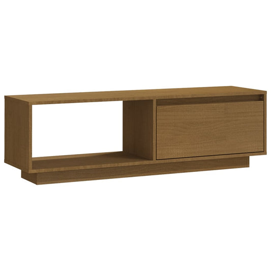 809891 vidaXL TV Cabinet Honey Brown 110x30x33,5 cm Solid Wood Pine