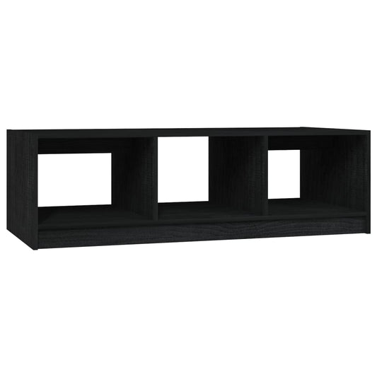 vidaXL Coffee Table | Black | Solid pinewood | Medium | Storage | Coffee Table