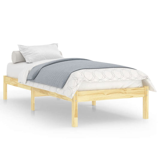 vidaXL Bed Frame | Natural Wood | Solid Pine Wood | Single | Durable | Bed Frame