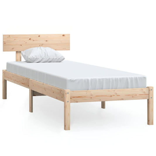 vidaXL Bed Frame | Natural Wood | Solid Pine Wood | Single | Durable | Bed Frame
