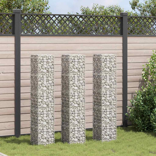 151250 vidaXL Gabion Raised Beds 3 pcs 30x30x150 cm Iron